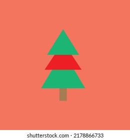 Weihnachtsbäume auf rotem Hintergrund