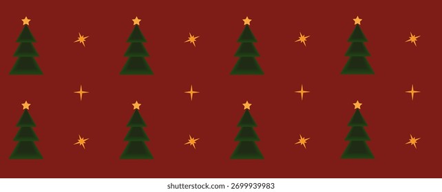 Árboles de navidad en un fondo rojo. patrón inconsútil del árbol de navidad. día de fiesta, decoración, celebración, invierno y Navidad.