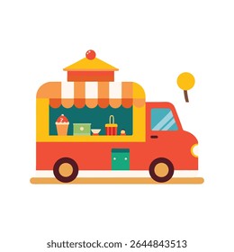 Christmas Trees on a Truck Vector Illustration