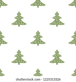 Christmas trees on a white background. Seamless pattern