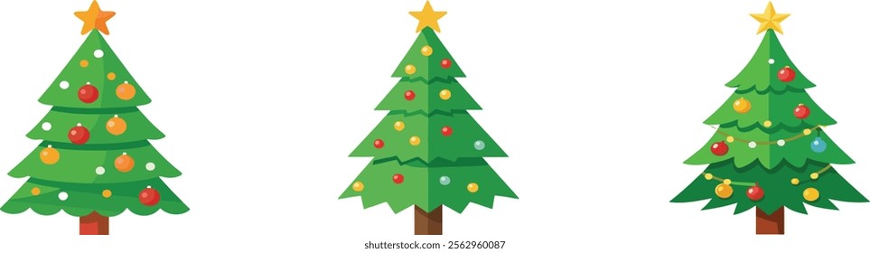 Christmas trees on a white background.