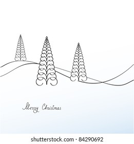 Christmas trees on white background