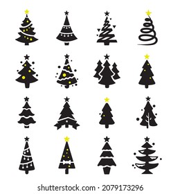 Christmas trees on white. Black and white illustration Free Vector
Image