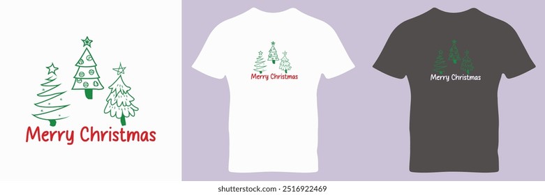 Christmas trees on white. Christmas Trees Shirt, Merry Christmas t-shirt design. Summer Santa Shirt,  Christmas Shirts for  Women,  Holiday Vacation Shirt, 