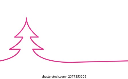 Árboles de Navidad en un estilo de dibujo de línea. con trazos editables.