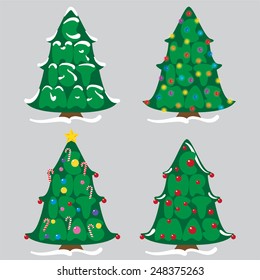 Christmas Trees Ornaments Set