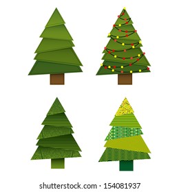 christmas trees over white background vector illustration