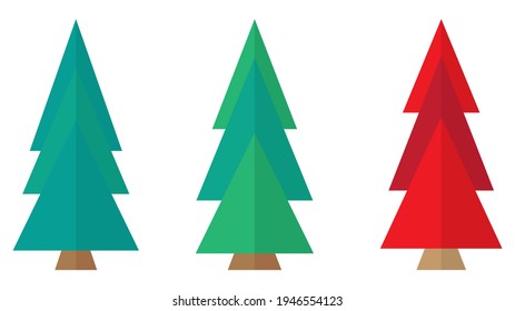 Christmas trees over white background vector illustration