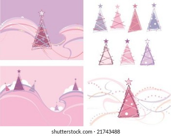 Christmas trees   pastel