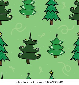 Weihnachtsbäume, ein Muster für einen Urlaub, für Drucke oder Postkarten.