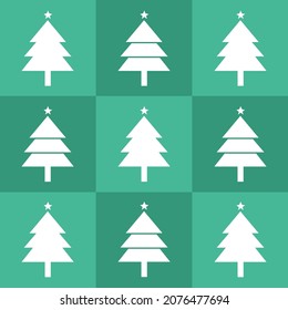 Christmas trees pattern. Holiday with Christmas symbols.