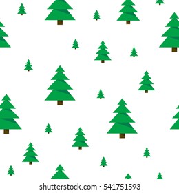 Christmas trees pattern. Seamless pattern of Christmas tree. Vector illustration. isolated