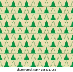 Christmas trees pattern. Vector illustration