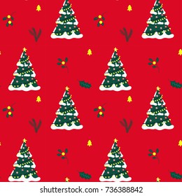 Christmas trees pattern. Vector illustration