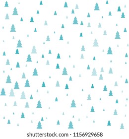 Christmas trees pattern. Winter happy New Year wrapping paper background. fir tree vintage holiday decor, vector illustration isolated on white. cute ornament