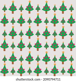 Christmas trees pattern.Seamless Christmas background with decorative Christmas trees.