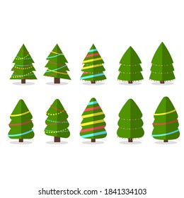 Christmas trees, pines for greeting card, invitation,banner, web. Vector illustration EPS10