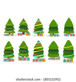 Christmas trees, pines for greeting card, invitation,banner, web. Can be used for printed materials - leaflets, posters, business cards or for web.
