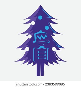 Christmas trees, pines for greeting card, invitation, banner, web. New Years and xmas traditional symbol tree with garlands, light bulb, star. Winter holiday. Icons collection