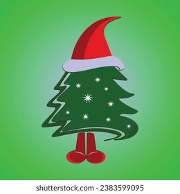 Christmas trees, pines for greeting card, invitation, banner, web. New Years and xmas traditional symbol tree with garlands, light bulb, star. Winter holiday. Icons collection