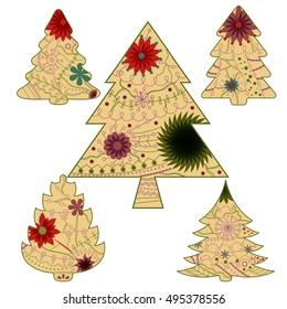 Christmas trees retro