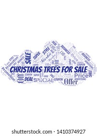 Christmas Trees For Sale Word Cloud. Wordcloud Made With Text.