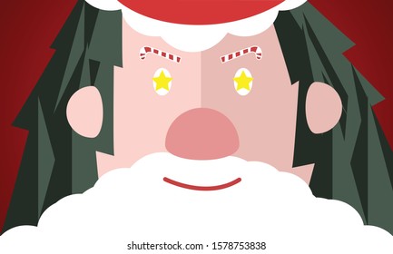 christmas trees in santa costume