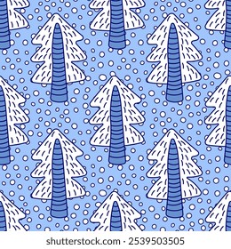 Christmas trees. Seamless background for fabrics, textiles, packaging and wallpaper.