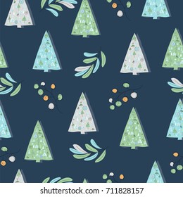Christmas trees. seamless pattern