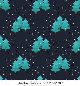Christmas trees seamless pattern