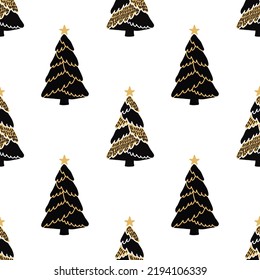 christmas trees seamless pattern design vector