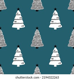 christmas trees seamless pattern design vector