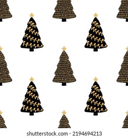 Weihnachtsbäume nahtloser Musterdesign-Vektorgrafik