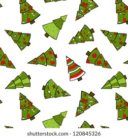 Christmas Trees Seamless Pattern. Christmas holidays trees. EPS 8. No effects used.