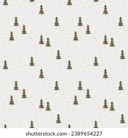 Christmas trees Seamless pattern. minimalistic. Vector Pattern for Prints, Cards, Fabric, Surface Design.