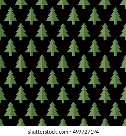 Christmas trees Seamless pattern for new year greeting card/wallpaper background. Vector Illustration.