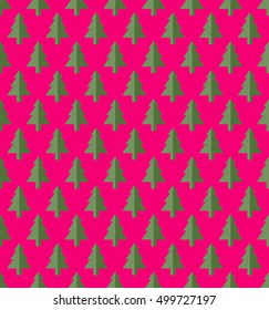 Christmas trees Seamless pattern for new year greeting card/wallpaper background. Vector Illustration.