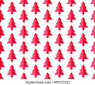 Christmas trees Seamless pattern for new year greeting card/wallpaper background. Vector Illustration.