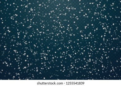Christmas trees seamless pattern vector illustration. Snowfall effect on transparent background. Layered illustration