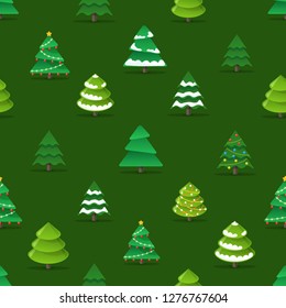 Christmas trees seamless pattern vector illustration