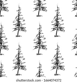 Christmas trees. Seamless pattern. Vector illustration.