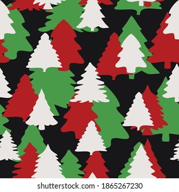 
Christmas trees seamless pattern vector background trendy design for testil.