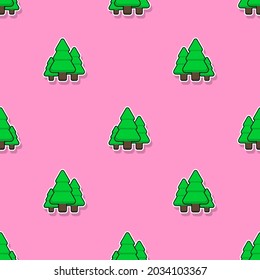Christmas trees seamless pattern. Vector illustration.