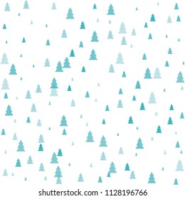 Christmas trees Seamless pattern. Winter happy New Year wrapping paper background. fir tree vintage holiday decor, vector illustration isolated on white. cute ornament