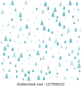 Christmas trees Seamless pattern. Winter happy New Year wrapping paper background. fir tree vintage holiday decor, vector illustration isolated on white. cute ornament