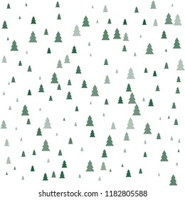 Christmas trees Seamless pattern. Winter happy New Year wrapping paper background. fir tree vintage holiday decor, vector illustration isolated on white. cute ornament