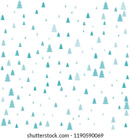 Christmas trees Seamless pattern. Winter happy New Year wrapping paper background. fir tree vintage holiday decor, vector illustration isolated on white. cute ornament