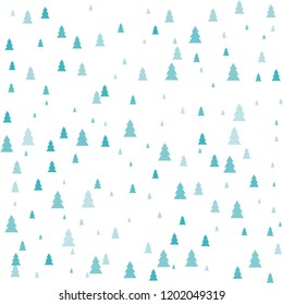 Christmas trees Seamless pattern. Winter happy New Year wrapping paper background. fir tree vintage holiday decor, vector illustration isolated on white. cute ornament