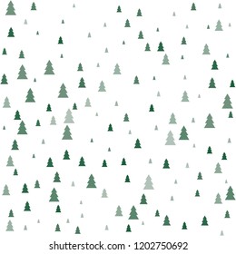 Christmas trees Seamless pattern. Winter happy New Year wrapping paper background. fir tree vintage holiday decor, vector illustration isolated on white. cute ornament