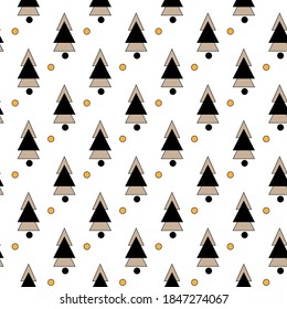 Christmas trees Seamless pattern. Winter happy New Year wrapping paper background. vector illustration isolated on white